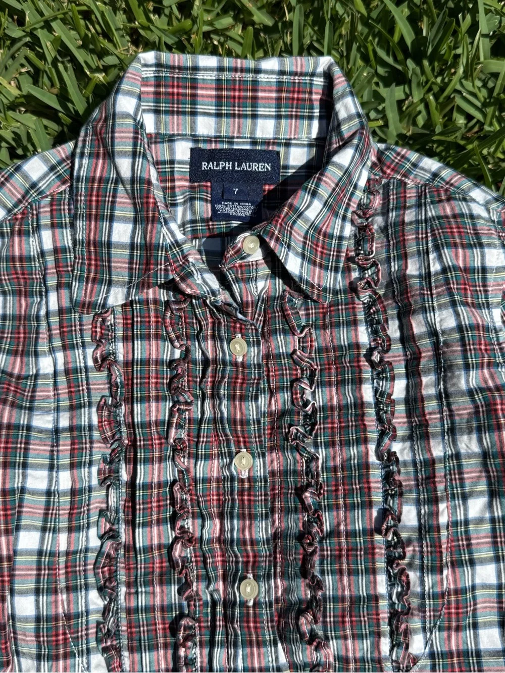 Ralph Lauren Girls Plaid Button-Down Shirt